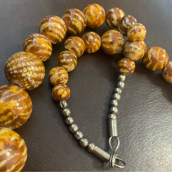 🏖️SOLD🏖️ Miriam Jasper Stone Necklace, Antique/Vintage - Picture 7 of 7